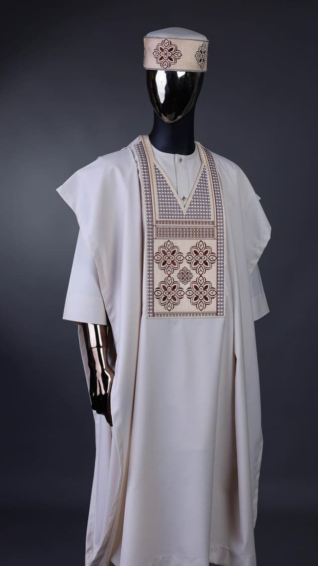 White kaftan with agbada